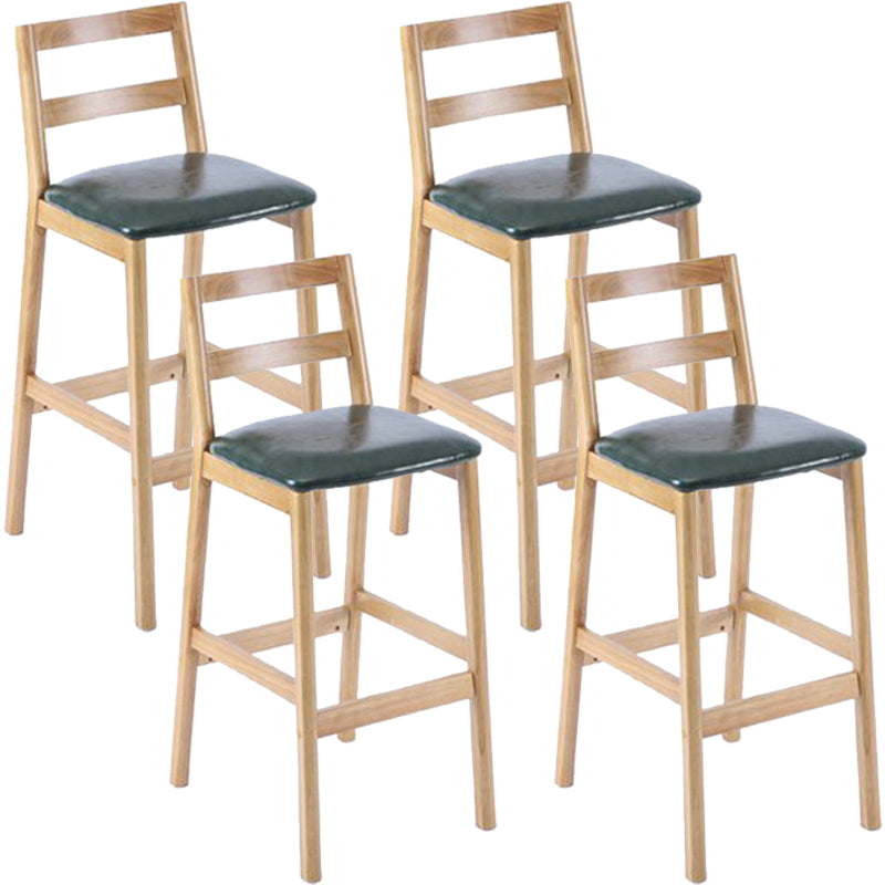 Modern Armless Backrest Counter Stool Wood Cafe Bar Stool with Cushion Blackish Green 4 Piece Set Clearhalo 'Bar Furniture' 'Bar Stools' 'bar_stools' 'furn' 'furn_bar_stools' 'furniture_bar_stools' 'Kitchen & Dining Furniture' 'kitchen&dining_furn' 'kitchen' 'kitchen_furn' Furniture' 4575255
