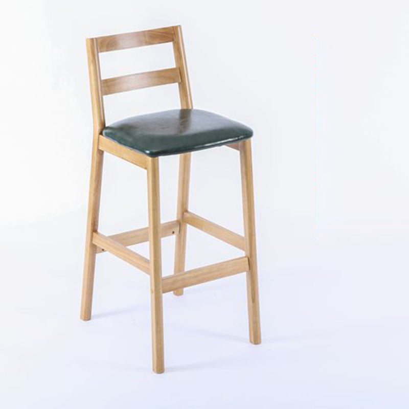Modern Armless Backrest Counter Stool Wood Cafe Bar Stool with Cushion Blackish Green 1 Piece Clearhalo 'Bar Furniture' 'Bar Stools' 'bar_stools' 'furn' 'furn_bar_stools' 'furniture_bar_stools' 'Kitchen & Dining Furniture' 'kitchen&dining_furn' 'kitchen' 'kitchen_furn' Furniture' 4575256