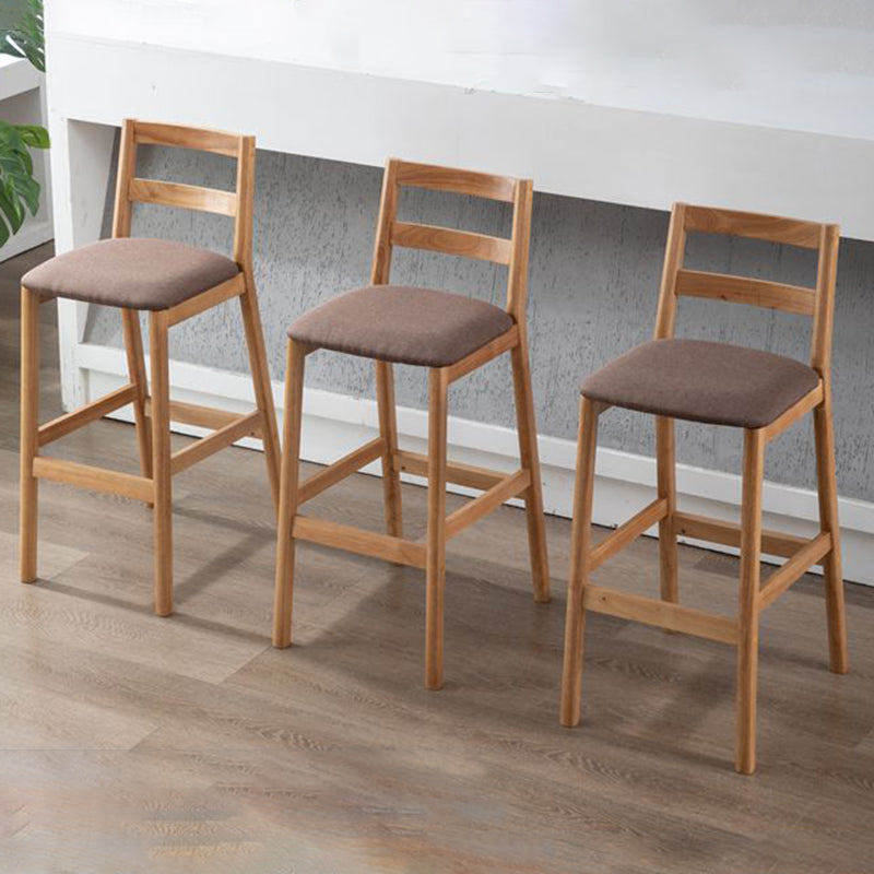 Modern Armless Backrest Counter Stool Wood Cafe Bar Stool with Cushion Clearhalo 'Bar Furniture' 'Bar Stools' 'bar_stools' 'furn' 'furn_bar_stools' 'furniture_bar_stools' 'Kitchen & Dining Furniture' 'kitchen&dining_furn' 'kitchen' 'kitchen_furn' Furniture' 4575257