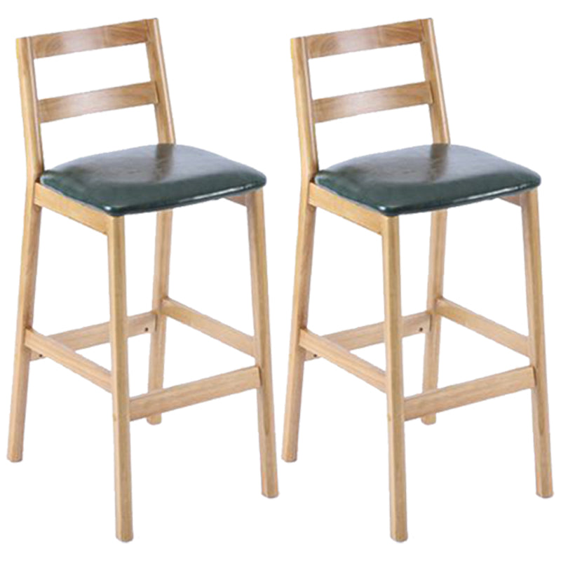 Modern Armless Backrest Counter Stool Wood Cafe Bar Stool with Cushion Blackish Green 2 Piece Set Clearhalo 'Bar Furniture' 'Bar Stools' 'bar_stools' 'furn' 'furn_bar_stools' 'furniture_bar_stools' 'Kitchen & Dining Furniture' 'kitchen&dining_furn' 'kitchen' 'kitchen_furn' Furniture' 4575259