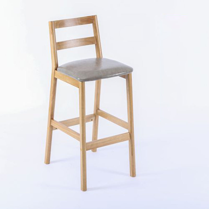 Modern Armless Backrest Counter Stool Wood Cafe Bar Stool with Cushion Light Gray 1 Piece Clearhalo 'Bar Furniture' 'Bar Stools' 'bar_stools' 'furn' 'furn_bar_stools' 'furniture_bar_stools' 'Kitchen & Dining Furniture' 'kitchen&dining_furn' 'kitchen' 'kitchen_furn' Furniture' 4575262