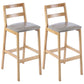 Modern Armless Backrest Counter Stool Wood Cafe Bar Stool with Cushion Light Gray 2 Piece Set Clearhalo 'Bar Furniture' 'Bar Stools' 'bar_stools' 'furn' 'furn_bar_stools' 'furniture_bar_stools' 'Kitchen & Dining Furniture' 'kitchen&dining_furn' 'kitchen' 'kitchen_furn' Furniture' 4575264