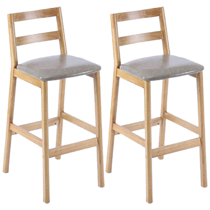 Modern Armless Backrest Counter Stool Wood Cafe Bar Stool with Cushion Light Gray 2 Piece Set Clearhalo 'Bar Furniture' 'Bar Stools' 'bar_stools' 'furn' 'furn_bar_stools' 'furniture_bar_stools' 'Kitchen & Dining Furniture' 'kitchen&dining_furn' 'kitchen' 'kitchen_furn' Furniture' 4575264