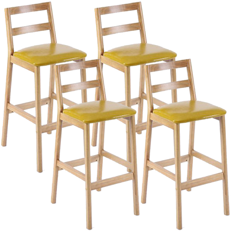 Modern Armless Backrest Counter Stool Wood Cafe Bar Stool with Cushion Ginger 4 Piece Set Clearhalo 'Bar Furniture' 'Bar Stools' 'bar_stools' 'furn' 'furn_bar_stools' 'furniture_bar_stools' 'Kitchen & Dining Furniture' 'kitchen&dining_furn' 'kitchen' 'kitchen_furn' Furniture' 4575266