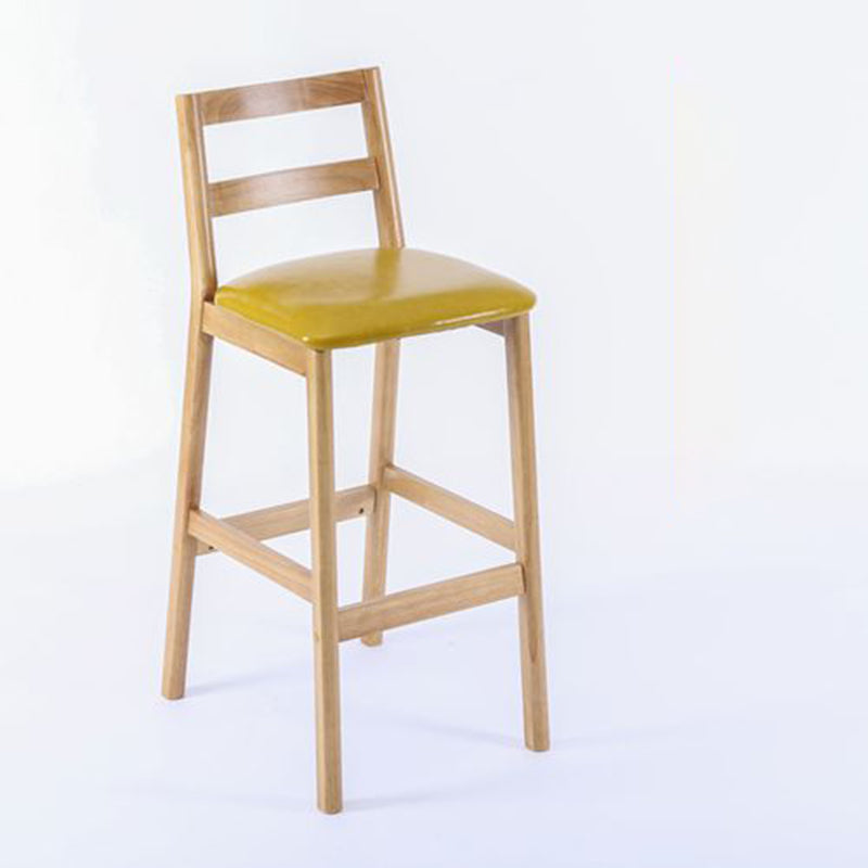 Modern Armless Backrest Counter Stool Wood Cafe Bar Stool with Cushion Ginger 1 Piece Clearhalo 'Bar Furniture' 'Bar Stools' 'bar_stools' 'furn' 'furn_bar_stools' 'furniture_bar_stools' 'Kitchen & Dining Furniture' 'kitchen&dining_furn' 'kitchen' 'kitchen_furn' Furniture' 4575267