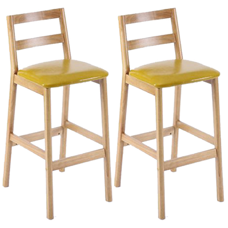 Modern Armless Backrest Counter Stool Wood Cafe Bar Stool with Cushion Ginger 2 Piece Set Clearhalo 'Bar Furniture' 'Bar Stools' 'bar_stools' 'furn' 'furn_bar_stools' 'furniture_bar_stools' 'Kitchen & Dining Furniture' 'kitchen&dining_furn' 'kitchen' 'kitchen_furn' Furniture' 4575268