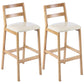 Modern Armless Backrest Counter Stool Wood Cafe Bar Stool with Cushion Off-White 2 Piece Set Clearhalo 'Bar Furniture' 'Bar Stools' 'bar_stools' 'furn' 'furn_bar_stools' 'furniture_bar_stools' 'Kitchen & Dining Furniture' 'kitchen&dining_furn' 'kitchen' 'kitchen_furn' Furniture' 4575274