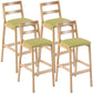 Modern Armless Backrest Counter Stool Wood Cafe Bar Stool with Cushion Green 4 Piece Set Clearhalo 'Bar Furniture' 'Bar Stools' 'bar_stools' 'furn' 'furn_bar_stools' 'furniture_bar_stools' 'Kitchen & Dining Furniture' 'kitchen&dining_furn' 'kitchen' 'kitchen_furn' Furniture' 4575278