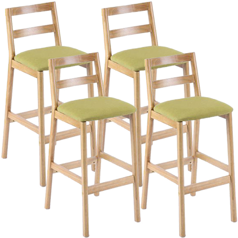 Modern Armless Backrest Counter Stool Wood Cafe Bar Stool with Cushion Green 4 Piece Set Clearhalo 'Bar Furniture' 'Bar Stools' 'bar_stools' 'furn' 'furn_bar_stools' 'furniture_bar_stools' 'Kitchen & Dining Furniture' 'kitchen&dining_furn' 'kitchen' 'kitchen_furn' Furniture' 4575278