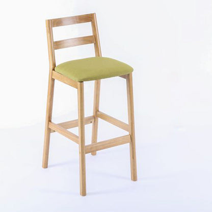 Modern Armless Backrest Counter Stool Wood Cafe Bar Stool with Cushion Green 1 Piece Clearhalo 'Bar Furniture' 'Bar Stools' 'bar_stools' 'furn' 'furn_bar_stools' 'furniture_bar_stools' 'Kitchen & Dining Furniture' 'kitchen&dining_furn' 'kitchen' 'kitchen_furn' Furniture' 4575279
