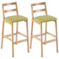 Modern Armless Backrest Counter Stool Wood Cafe Bar Stool with Cushion Green 2 Piece Set Clearhalo 'Bar Furniture' 'Bar Stools' 'bar_stools' 'furn' 'furn_bar_stools' 'furniture_bar_stools' 'Kitchen & Dining Furniture' 'kitchen&dining_furn' 'kitchen' 'kitchen_furn' Furniture' 4575280
