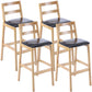Modern Armless Backrest Counter Stool Wood Cafe Bar Stool with Cushion Black 4 Piece Set Clearhalo 'Bar Furniture' 'Bar Stools' 'bar_stools' 'furn' 'furn_bar_stools' 'furniture_bar_stools' 'Kitchen & Dining Furniture' 'kitchen&dining_furn' 'kitchen' 'kitchen_furn' Furniture' 4575281