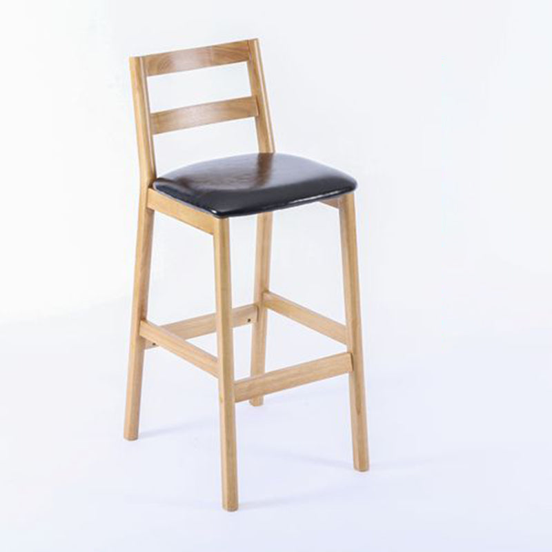 Modern Armless Backrest Counter Stool Wood Cafe Bar Stool with Cushion Black 1 Piece Clearhalo 'Bar Furniture' 'Bar Stools' 'bar_stools' 'furn' 'furn_bar_stools' 'furniture_bar_stools' 'Kitchen & Dining Furniture' 'kitchen&dining_furn' 'kitchen' 'kitchen_furn' Furniture' 4575282