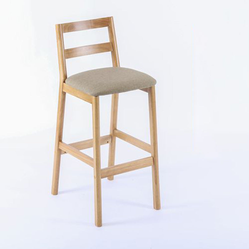 Modern Armless Backrest Counter Stool Wood Cafe Bar Stool with Cushion Khaki 1 Piece Clearhalo 'Bar Furniture' 'Bar Stools' 'bar_stools' 'furn' 'furn_bar_stools' 'furniture_bar_stools' 'Kitchen & Dining Furniture' 'kitchen&dining_furn' 'kitchen' 'kitchen_furn' Furniture' 4575285