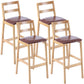 Modern Armless Backrest Counter Stool Wood Cafe Bar Stool with Cushion Light Brown 4 Piece Set Clearhalo 'Bar Furniture' 'Bar Stools' 'bar_stools' 'furn' 'furn_bar_stools' 'furniture_bar_stools' 'Kitchen & Dining Furniture' 'kitchen&dining_furn' 'kitchen' 'kitchen_furn' Furniture' 4575287