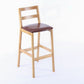 Modern Armless Backrest Counter Stool Wood Cafe Bar Stool with Cushion Light Brown 1 Piece Clearhalo 'Bar Furniture' 'Bar Stools' 'bar_stools' 'furn' 'furn_bar_stools' 'furniture_bar_stools' 'Kitchen & Dining Furniture' 'kitchen&dining_furn' 'kitchen' 'kitchen_furn' Furniture' 4575288