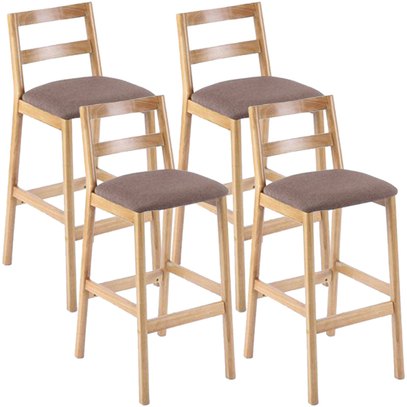 Modern Armless Backrest Counter Stool Wood Cafe Bar Stool with Cushion Coffee 4 Piece Set Clearhalo 'Bar Furniture' 'Bar Stools' 'bar_stools' 'furn' 'furn_bar_stools' 'furniture_bar_stools' 'Kitchen & Dining Furniture' 'kitchen&dining_furn' 'kitchen' 'kitchen_furn' Furniture' 4575290
