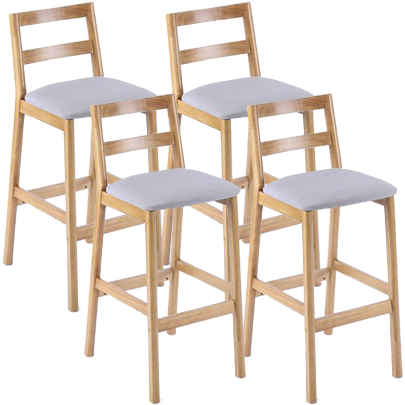 Modern Armless Backrest Counter Stool Wood Cafe Bar Stool with Cushion Grey 4 Piece Set Clearhalo 'Bar Furniture' 'Bar Stools' 'bar_stools' 'furn' 'furn_bar_stools' 'furniture_bar_stools' 'Kitchen & Dining Furniture' 'kitchen&dining_furn' 'kitchen' 'kitchen_furn' Furniture' 4575293