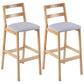 Modern Armless Backrest Counter Stool Wood Cafe Bar Stool with Cushion Grey 2 Piece Set Clearhalo 'Bar Furniture' 'Bar Stools' 'bar_stools' 'furn' 'furn_bar_stools' 'furniture_bar_stools' 'Kitchen & Dining Furniture' 'kitchen&dining_furn' 'kitchen' 'kitchen_furn' Furniture' 4575295