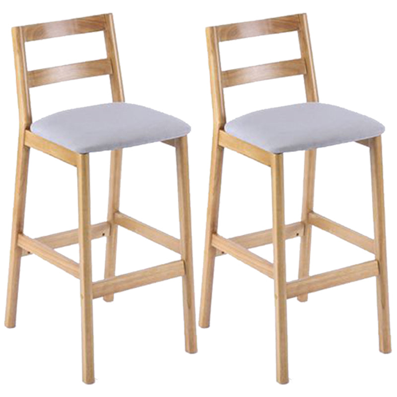 Modern Armless Backrest Counter Stool Wood Cafe Bar Stool with Cushion Grey 2 Piece Set Clearhalo 'Bar Furniture' 'Bar Stools' 'bar_stools' 'furn' 'furn_bar_stools' 'furniture_bar_stools' 'Kitchen & Dining Furniture' 'kitchen&dining_furn' 'kitchen' 'kitchen_furn' Furniture' 4575295