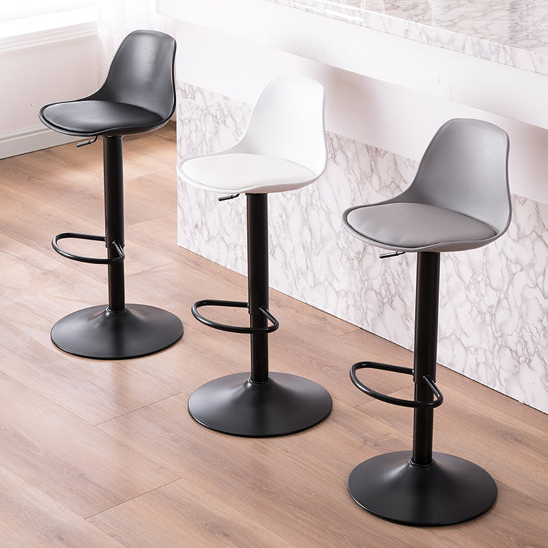Contemporary Swivel Adjustable Height Bar-stool Indoor Bar Stool with Low Back Clearhalo 'Bar Furniture' 'Bar Stools' 'bar_stools' 'furn' 'furn_bar_stools' 'furniture_bar_stools' 'Kitchen & Dining Furniture' 'kitchen&dining_furn' 'kitchen' 'kitchen_furn' Furniture' 4575303