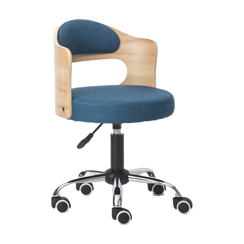 Modern Rotatable Adjustable Counter Stool Steel Bar Stool with Cushion Dark Blue 1 Piece Clearhalo 'Bar Furniture' 'Bar Stools' 'bar_stools' 'furn' 'furn_bar_stools' 'furniture_bar_stools' 'Kitchen & Dining Furniture' 'kitchen&dining_furn' 'kitchen' 'kitchen_furn' Furniture' 4575403