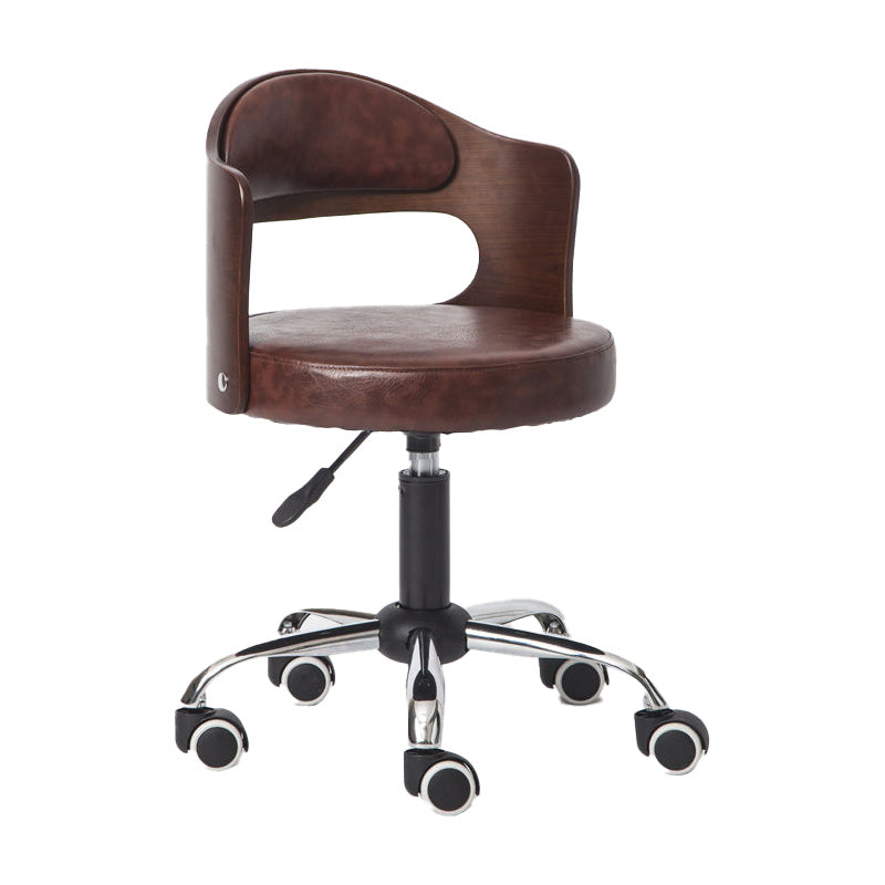 Modern Rotatable Adjustable Counter Stool Steel Bar Stool with Cushion Brown 1 Piece Clearhalo 'Bar Furniture' 'Bar Stools' 'bar_stools' 'furn' 'furn_bar_stools' 'furniture_bar_stools' 'Kitchen & Dining Furniture' 'kitchen&dining_furn' 'kitchen' 'kitchen_furn' Furniture' 4575405