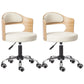 Modern Rotatable Adjustable Counter Stool Steel Bar Stool with Cushion Off-White 2 Piece Set Clearhalo 'Bar Furniture' 'Bar Stools' 'bar_stools' 'furn' 'furn_bar_stools' 'furniture_bar_stools' 'Kitchen & Dining Furniture' 'kitchen&dining_furn' 'kitchen' 'kitchen_furn' Furniture' 4575426