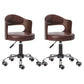 Modern Rotatable Adjustable Counter Stool Steel Bar Stool with Cushion Brown 2 Piece Set Clearhalo 'Bar Furniture' 'Bar Stools' 'bar_stools' 'furn' 'furn_bar_stools' 'furniture_bar_stools' 'Kitchen & Dining Furniture' 'kitchen&dining_furn' 'kitchen' 'kitchen_furn' Furniture' 4575428