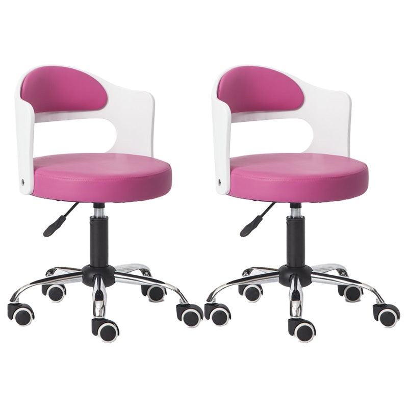 Modern Rotatable Adjustable Counter Stool Steel Bar Stool with Cushion Pink 2 Piece Set Clearhalo 'Bar Furniture' 'Bar Stools' 'bar_stools' 'furn' 'furn_bar_stools' 'furniture_bar_stools' 'Kitchen & Dining Furniture' 'kitchen&dining_furn' 'kitchen' 'kitchen_furn' Furniture' 4575430