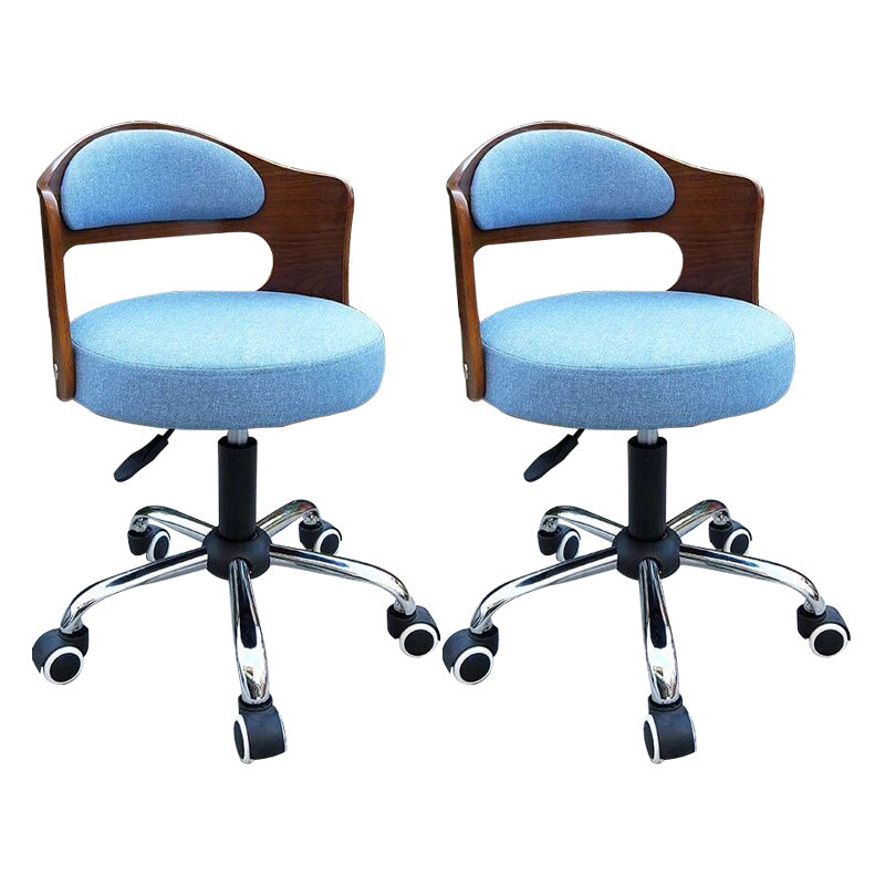 Modern Rotatable Adjustable Counter Stool Steel Bar Stool with Cushion Light Blue 2 Piece Set Clearhalo 'Bar Furniture' 'Bar Stools' 'bar_stools' 'furn' 'furn_bar_stools' 'furniture_bar_stools' 'Kitchen & Dining Furniture' 'kitchen&dining_furn' 'kitchen' 'kitchen_furn' Furniture' 4575437