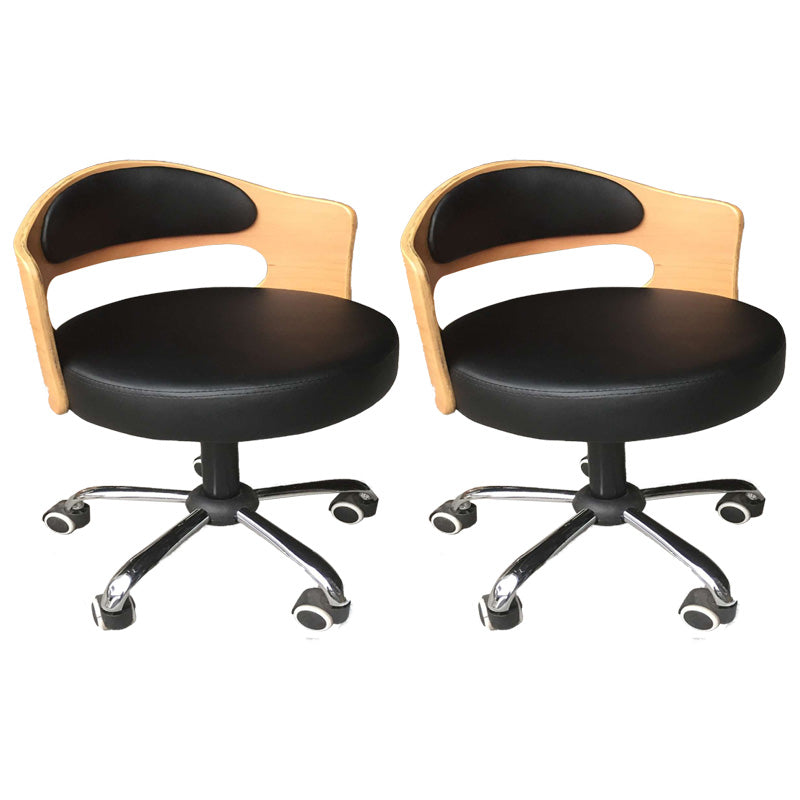Modern Rotatable Adjustable Counter Stool Steel Bar Stool with Cushion Gloss Black 2 Piece Set Clearhalo 'Bar Furniture' 'Bar Stools' 'bar_stools' 'furn' 'furn_bar_stools' 'furniture_bar_stools' 'Kitchen & Dining Furniture' 'kitchen&dining_furn' 'kitchen' 'kitchen_furn' Furniture' 4575438