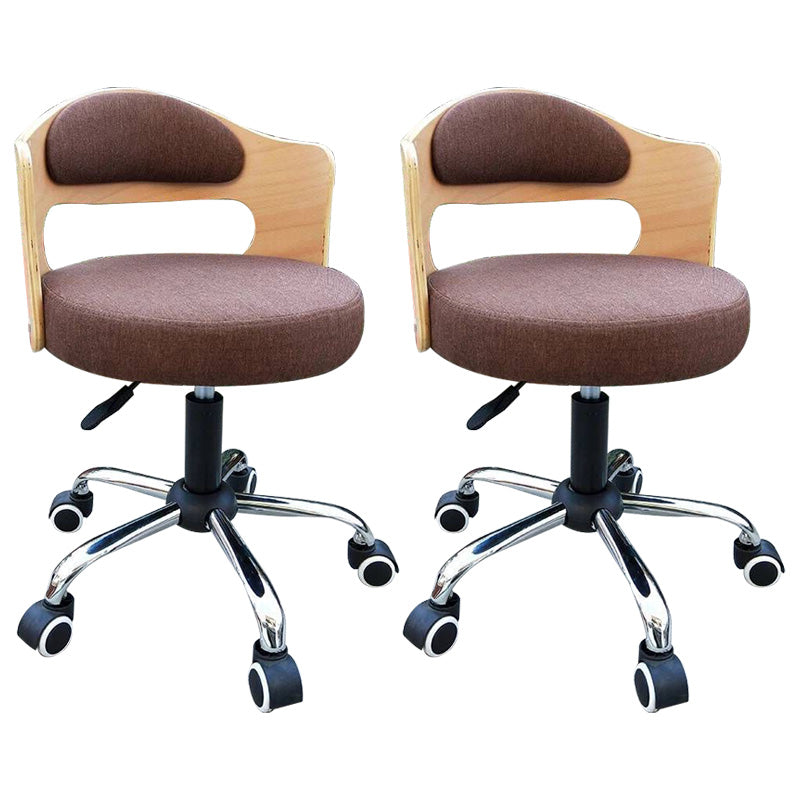 Modern Rotatable Adjustable Counter Stool Steel Bar Stool with Cushion Light Coffee 2 Piece Set Clearhalo 'Bar Furniture' 'Bar Stools' 'bar_stools' 'furn' 'furn_bar_stools' 'furniture_bar_stools' 'Kitchen & Dining Furniture' 'kitchen&dining_furn' 'kitchen' 'kitchen_furn' Furniture' 4575440