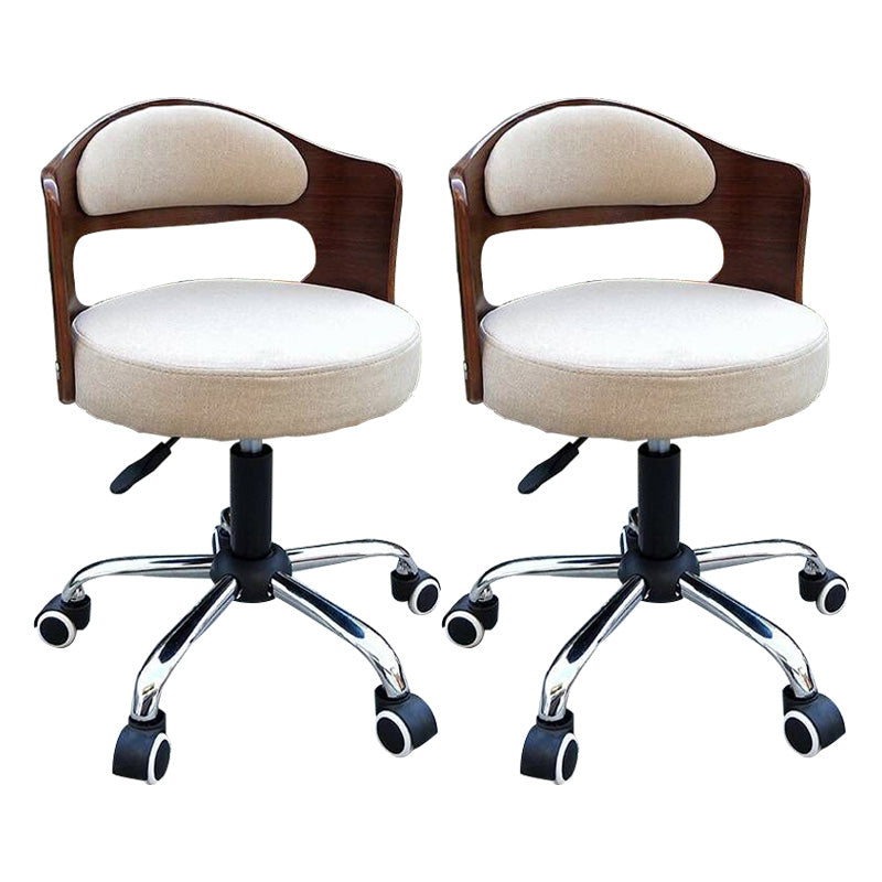 Modern Rotatable Adjustable Counter Stool Steel Bar Stool with Cushion Khaki 2 Piece Set Clearhalo 'Bar Furniture' 'Bar Stools' 'bar_stools' 'furn' 'furn_bar_stools' 'furniture_bar_stools' 'Kitchen & Dining Furniture' 'kitchen&dining_furn' 'kitchen' 'kitchen_furn' Furniture' 4575441