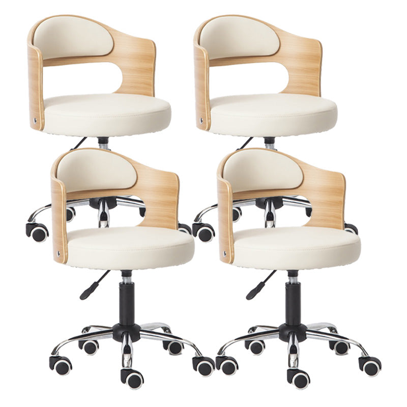 Modern Rotatable Adjustable Counter Stool Steel Bar Stool with Cushion Off-White 4 Piece Set Clearhalo 'Bar Furniture' 'Bar Stools' 'bar_stools' 'furn' 'furn_bar_stools' 'furniture_bar_stools' 'Kitchen & Dining Furniture' 'kitchen&dining_furn' 'kitchen' 'kitchen_furn' Furniture' 4575444
