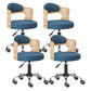 Modern Rotatable Adjustable Counter Stool Steel Bar Stool with Cushion Dark Blue 4 Piece Set Clearhalo 'Bar Furniture' 'Bar Stools' 'bar_stools' 'furn' 'furn_bar_stools' 'furniture_bar_stools' 'Kitchen & Dining Furniture' 'kitchen&dining_furn' 'kitchen' 'kitchen_furn' Furniture' 4575445