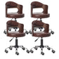 Modern Rotatable Adjustable Counter Stool Steel Bar Stool with Cushion Brown 4 Piece Set Clearhalo 'Bar Furniture' 'Bar Stools' 'bar_stools' 'furn' 'furn_bar_stools' 'furniture_bar_stools' 'Kitchen & Dining Furniture' 'kitchen&dining_furn' 'kitchen' 'kitchen_furn' Furniture' 4575446