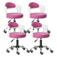 Modern Rotatable Adjustable Counter Stool Steel Bar Stool with Cushion Pink 4 Piece Set Clearhalo 'Bar Furniture' 'Bar Stools' 'bar_stools' 'furn' 'furn_bar_stools' 'furniture_bar_stools' 'Kitchen & Dining Furniture' 'kitchen&dining_furn' 'kitchen' 'kitchen_furn' Furniture' 4575448