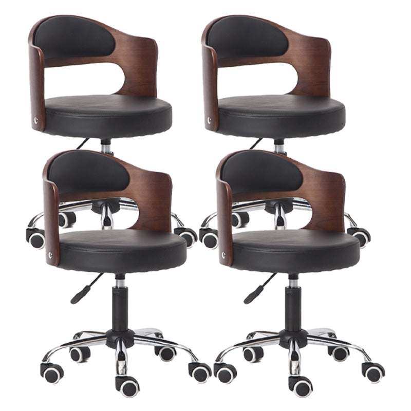 Modern Rotatable Adjustable Counter Stool Steel Bar Stool with Cushion Black 4 Piece Set Clearhalo 'Bar Furniture' 'Bar Stools' 'bar_stools' 'furn' 'furn_bar_stools' 'furniture_bar_stools' 'Kitchen & Dining Furniture' 'kitchen&dining_furn' 'kitchen' 'kitchen_furn' Furniture' 4575450