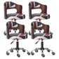Modern Rotatable Adjustable Counter Stool Steel Bar Stool with Cushion Red-Blue 4 Piece Set Clearhalo 'Bar Furniture' 'Bar Stools' 'bar_stools' 'furn' 'furn_bar_stools' 'furniture_bar_stools' 'Kitchen & Dining Furniture' 'kitchen&dining_furn' 'kitchen' 'kitchen_furn' Furniture' 4575451