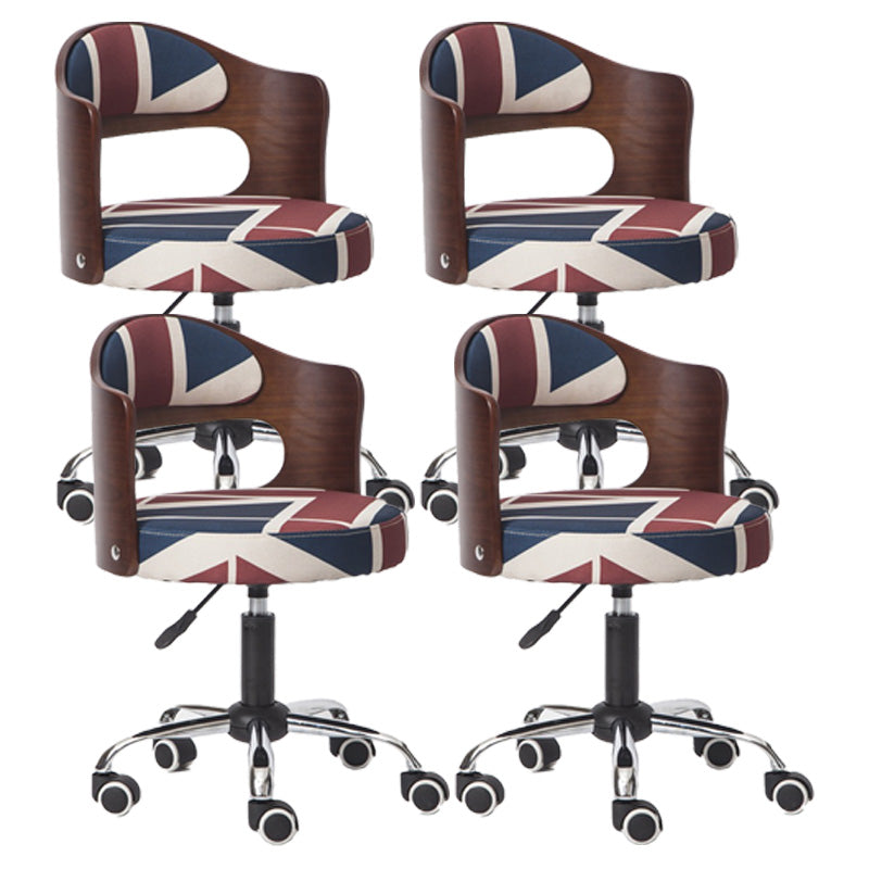 Modern Rotatable Adjustable Counter Stool Steel Bar Stool with Cushion Red-Blue 4 Piece Set Clearhalo 'Bar Furniture' 'Bar Stools' 'bar_stools' 'furn' 'furn_bar_stools' 'furniture_bar_stools' 'Kitchen & Dining Furniture' 'kitchen&dining_furn' 'kitchen' 'kitchen_furn' Furniture' 4575451