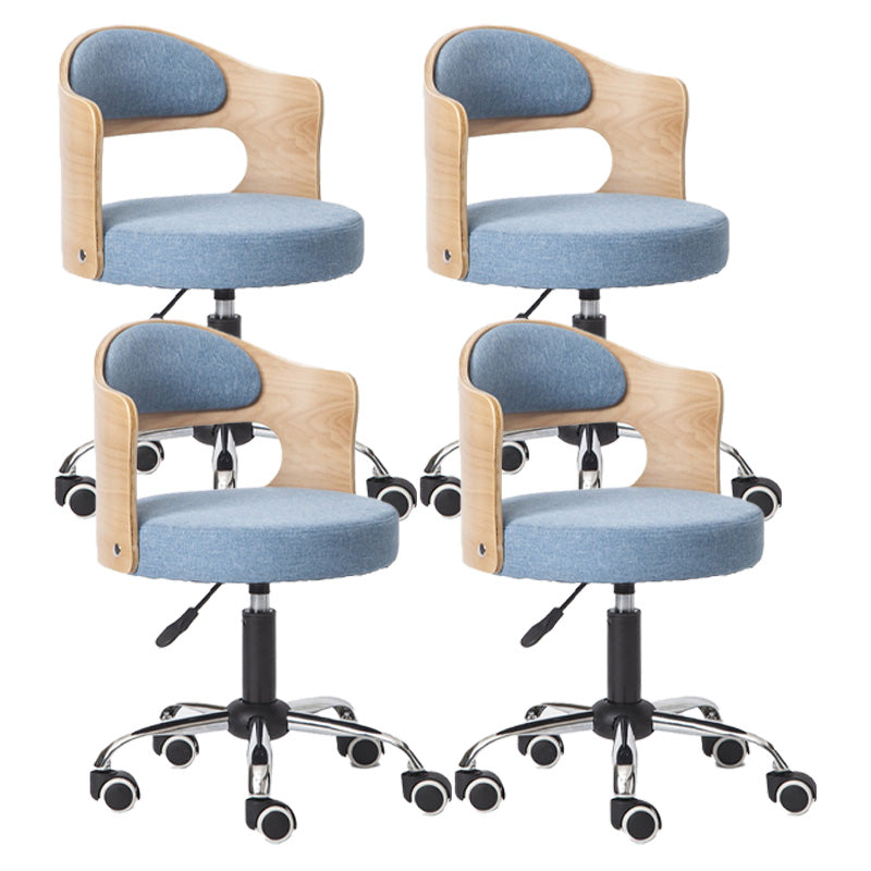 Modern Rotatable Adjustable Counter Stool Steel Bar Stool with Cushion Sky Blue 4 Piece Set Clearhalo 'Bar Furniture' 'Bar Stools' 'bar_stools' 'furn' 'furn_bar_stools' 'furniture_bar_stools' 'Kitchen & Dining Furniture' 'kitchen&dining_furn' 'kitchen' 'kitchen_furn' Furniture' 4575453
