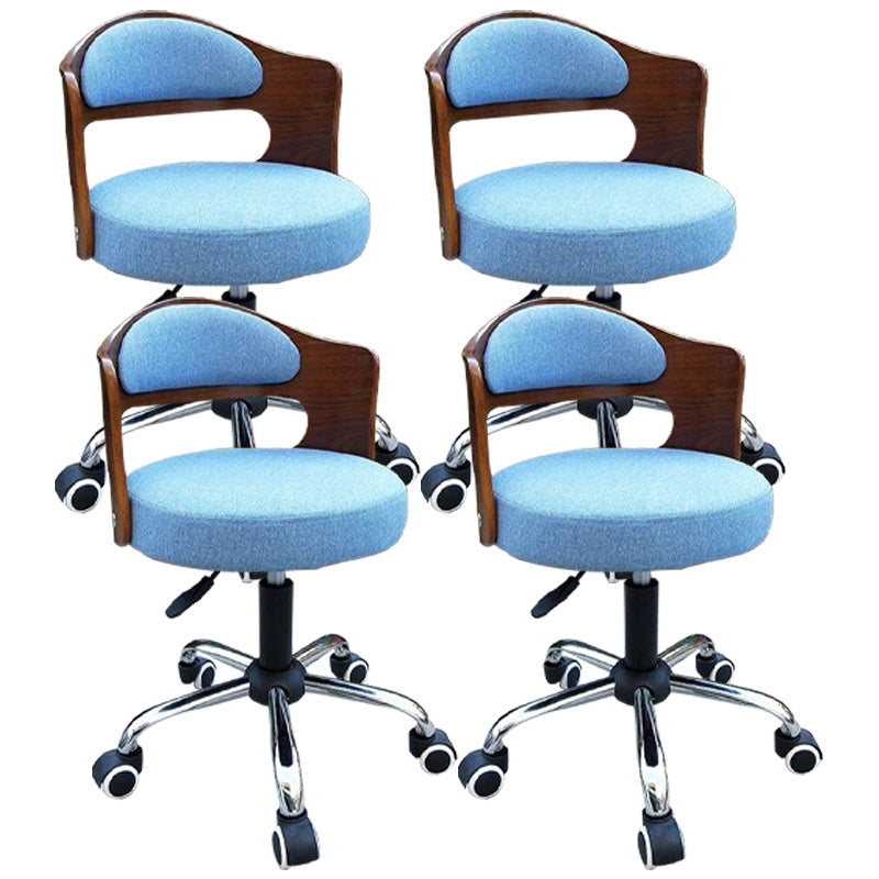 Modern Rotatable Adjustable Counter Stool Steel Bar Stool with Cushion Light Blue 4 Piece Set Clearhalo 'Bar Furniture' 'Bar Stools' 'bar_stools' 'furn' 'furn_bar_stools' 'furniture_bar_stools' 'Kitchen & Dining Furniture' 'kitchen&dining_furn' 'kitchen' 'kitchen_furn' Furniture' 4575455