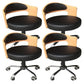 Modern Rotatable Adjustable Counter Stool Steel Bar Stool with Cushion Gloss Black 4 Piece Set Clearhalo 'Bar Furniture' 'Bar Stools' 'bar_stools' 'furn' 'furn_bar_stools' 'furniture_bar_stools' 'Kitchen & Dining Furniture' 'kitchen&dining_furn' 'kitchen' 'kitchen_furn' Furniture' 4575456