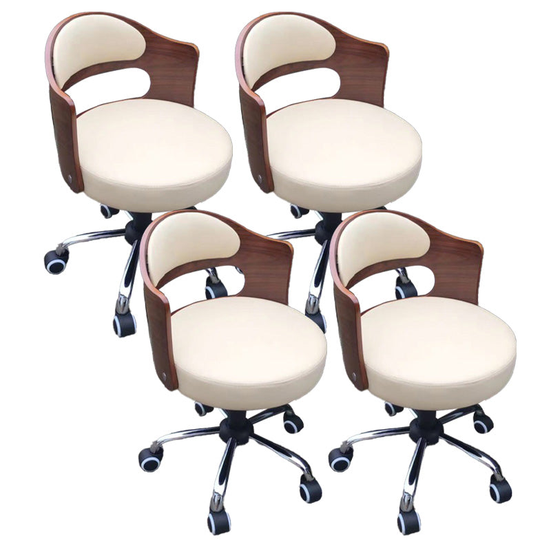Modern Rotatable Adjustable Counter Stool Steel Bar Stool with Cushion Beige 4 Piece Set Clearhalo 'Bar Furniture' 'Bar Stools' 'bar_stools' 'furn' 'furn_bar_stools' 'furniture_bar_stools' 'Kitchen & Dining Furniture' 'kitchen&dining_furn' 'kitchen' 'kitchen_furn' Furniture' 4575457