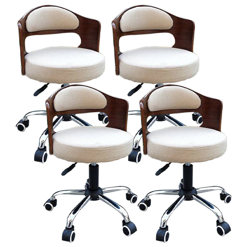 Modern Rotatable Adjustable Counter Stool Steel Bar Stool with Cushion Khaki 4 Piece Set Clearhalo 'Bar Furniture' 'Bar Stools' 'bar_stools' 'furn' 'furn_bar_stools' 'furniture_bar_stools' 'Kitchen & Dining Furniture' 'kitchen&dining_furn' 'kitchen' 'kitchen_furn' Furniture' 4575459