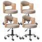 Modern Rotatable Adjustable Counter Stool Steel Bar Stool with Cushion Gray-Khaki 4 Piece Set Clearhalo 'Bar Furniture' 'Bar Stools' 'bar_stools' 'furn' 'furn_bar_stools' 'furniture_bar_stools' 'Kitchen & Dining Furniture' 'kitchen&dining_furn' 'kitchen' 'kitchen_furn' Furniture' 4575460