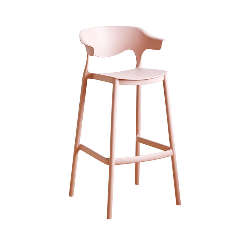 Modern Style Plastic Bar Stool with Footrest and Low Back Living Room Simple Bar Stool Clearhalo 'Bar Furniture' 'Bar Stools' 'bar_stools' 'furn' 'furn_bar_stools' 'furniture_bar_stools' 'Kitchen & Dining Furniture' 'kitchen&dining_furn' 'kitchen' 'kitchen_furn' Furniture' 4575518