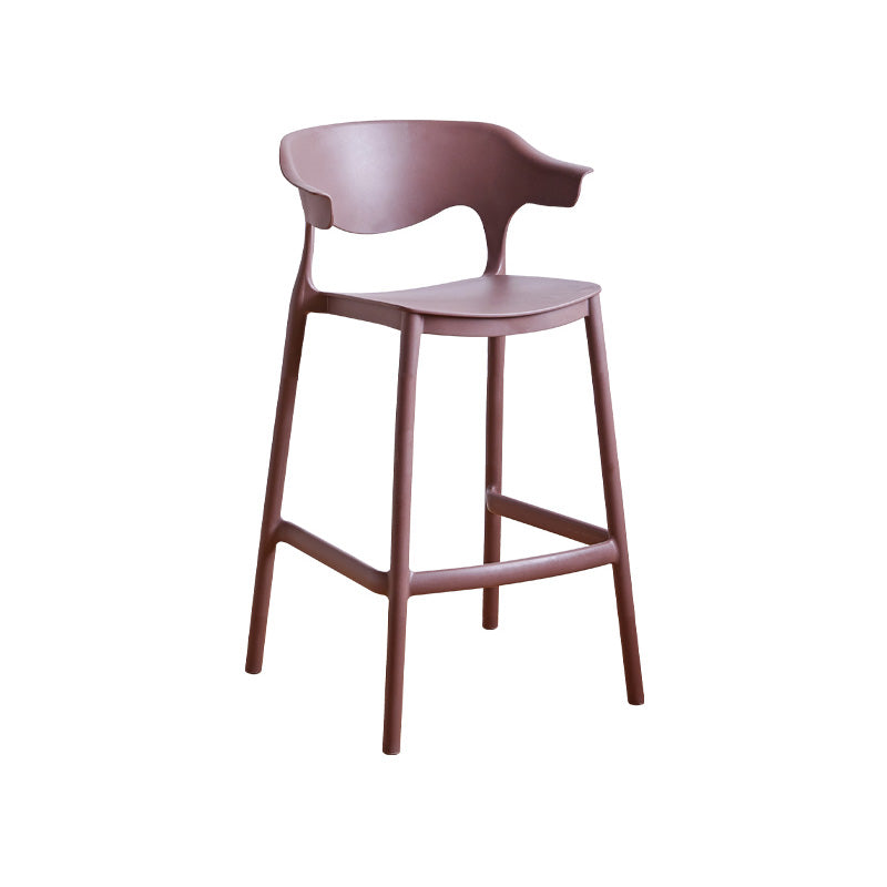 Modern Style Plastic Bar Stool with Footrest and Low Back Living Room Simple Bar Stool Coffee 1 Piece Counter Stool(26"H) Clearhalo 'Bar Furniture' 'Bar Stools' 'bar_stools' 'furn' 'furn_bar_stools' 'furniture_bar_stools' 'Kitchen & Dining Furniture' 'kitchen&dining_furn' 'kitchen' 'kitchen_furn' Furniture' 4575524