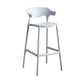 Modern Style Plastic Bar Stool with Footrest and Low Back Living Room Simple Bar Stool Grey 1 Piece Bar Stool(30"H) Clearhalo 'Bar Furniture' 'Bar Stools' 'bar_stools' 'furn' 'furn_bar_stools' 'furniture_bar_stools' 'Kitchen & Dining Furniture' 'kitchen&dining_furn' 'kitchen' 'kitchen_furn' Furniture' 4575529